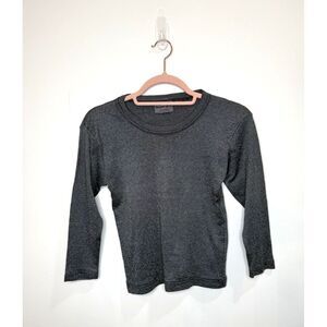Michael Stars Shirt Womens OS Original Tee‎ Gray Metallic 3/4 Sleeve Stretchy